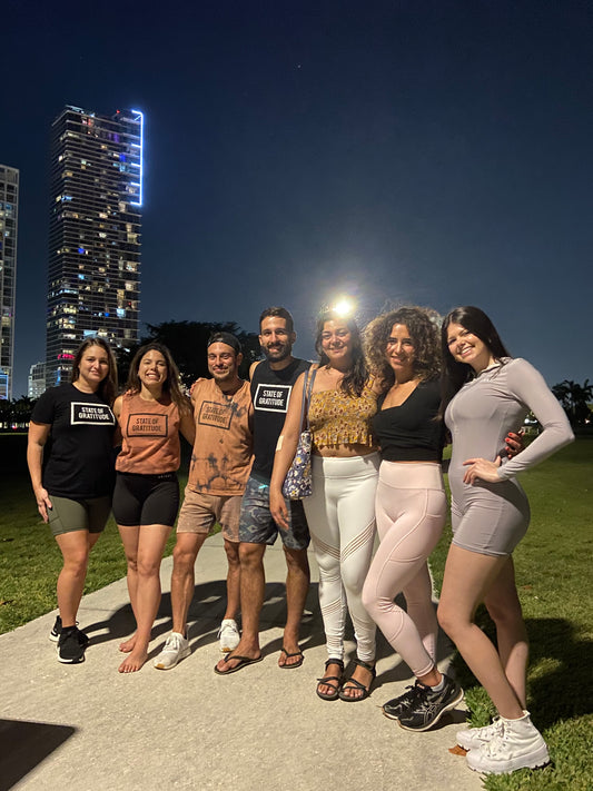 State of Gratitude | Full Moon Yoga + Meditation | Chris Bilyk | Gratitude symbol | Larger than life synonym | Synonym grateful | Grateful apparel | Maurice Ferre Park | Museum Park | Yoga in the Park Miami